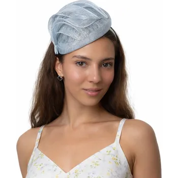 Brož Dámský bledě modrý fascinator ze sisalové slámy na čelence Velikost: Unisize (S-XL)