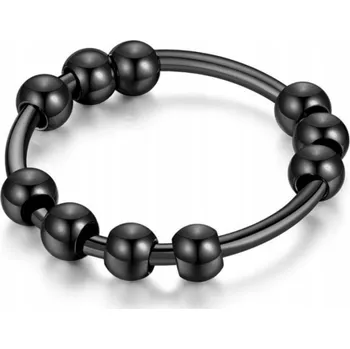 Prsten Černý Antistresový Prsten proti Úzkosti z Chirurgické Oceli