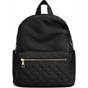 Městský batoh Městský dámský batoh RO120B černý (Městský malý dámský batoh – černý se zlatým kováním, stylový a praktický)