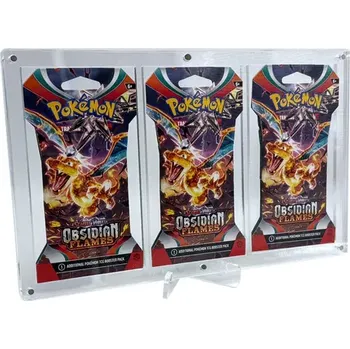 Karetní hra Akrylový box Pokémon 3x sleeved booster (magnetické, akrylový stojánek)