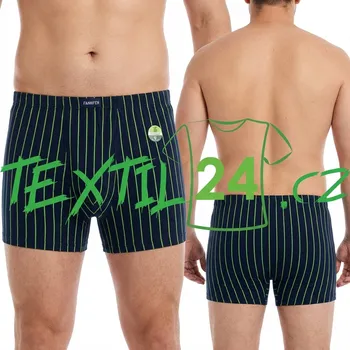 Pánské spodní prádlo Fannifen Pánské Maxi boxerky proužek FM601 Barva: černá, zelená, Velikost: 5XL 3+1 ZDARMA (přidejte 4 ks do košíku)