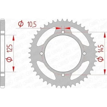 Nářadí na motocykly Řetězové kolo AFAM 12505-44