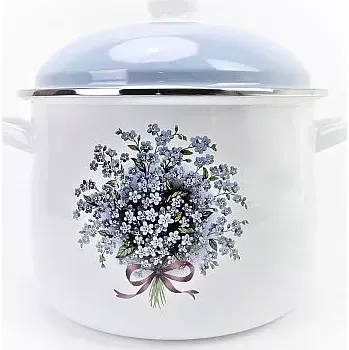 Hrnec Smaltovaný hrnec s poklicí EmaLion Alice – Pomněnky, objem 5,5 l