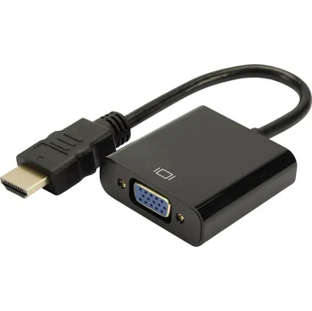 Audio kabel Digitus DA-70461 HDMI / VGA adaptér [1x HDMI zástrčka - 1x VGA zásuvka, jack zásuvka 3,5 mm] černá 10.00 cm