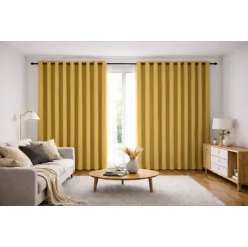 Orbytex Zatemňovací závěs hotový - uni žlutý Rozměry: Š/V 145x150 (1ks), Vršek závěsu: ŘASÍCÍ STUHA