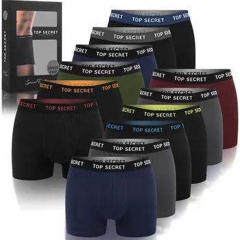Top Secret Pánské bavlněné boxerky, barevné, BM914, 12 kusů, velikost L