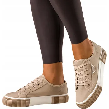 Dámské tenisky Dámské béžové tenisky na platformě, pohodlné, klasické, módní, velikost 38
