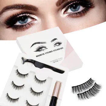 Umělé řasy Magnetické Řasy Umělé řasy Sada 3 páry + Pinzeta + Eyeliner