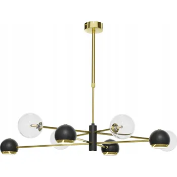 Lustr MOKA Zlatý Mix Transparentní Skleněná Stínidla 4xG9 4xGU10 Závěsný