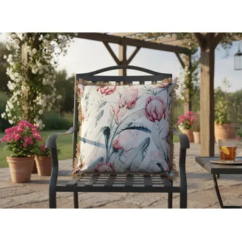 Polštář Dekorační vzorovaný venkovní polštář s výplní LAS PALMAS II. ozdobné lemování 45x45 cm Mybesthome Polštář je již včetně vyjímatelné výplně.