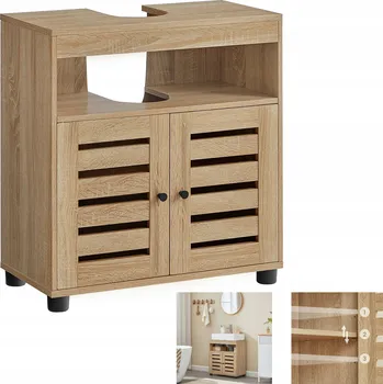 Koupelnový nábytek Stylová koupelnová skříňka pod umyvadlo, dub sonoma, 30x60x63 cm, MDF