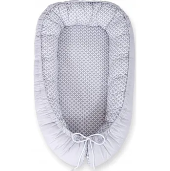 Hnízdečko pro miminko Oboustranné hnízdečko pro miminko, ohrádka zavinovačka Premium BOBONO - mini-rozeta šedá