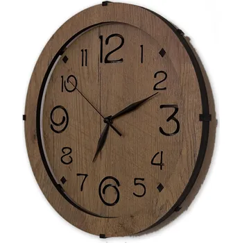 Hodiny Li-Go Dřevěné hodiny nástěnné "Velké číslice" dub 31 cm