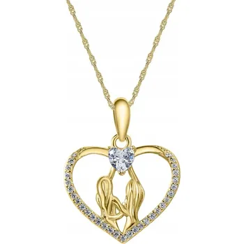 Náhrdelník Pozlacený náhrdelník pro kamarádku řetízek přívěsek srdce stříbro