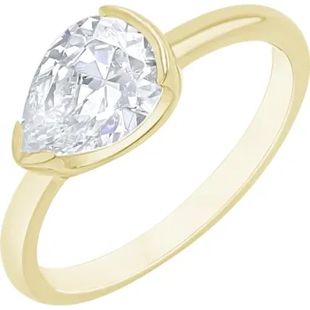 Prsten Zásnubní prsten s half-bezel pear diamantem Timarete