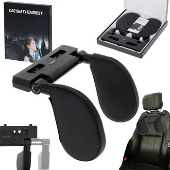 KIK Opěrka hlavy do auta pro děti a dospělé nastavitelná - černá