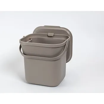 Kompostér Plastia Plastia Koš na bioodpad s vložkou taupe 8l