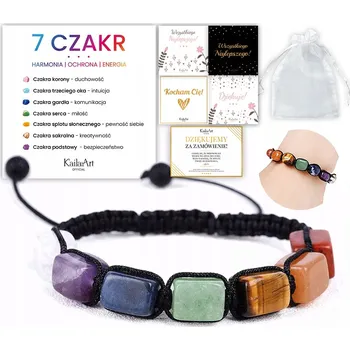 Náramek Náramek 7 čaker, kámen čakry, čakrový provázkový náramek, sedm čaker KailaArt