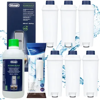 Filtr do kávovaru Filtr do kávovaru Delonghi - AL-S002 6 Ks + Odvápňovač EcoDecalk 500ml