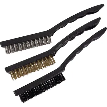 Sada ocelových kartáčů 3 díly - PVC rukojeť