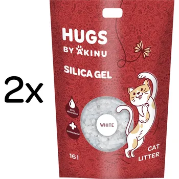 HUGS by Akinu Silika gel bílý stelivo pro kočky 2 x 16 l