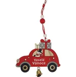 MOREX, s.r.o. Autíčko Veselé Vánoce 9 cm červené