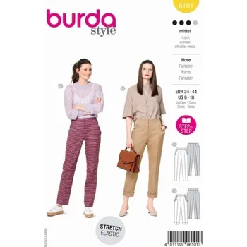 Střih na dámské kalhoty Burda 6101 -