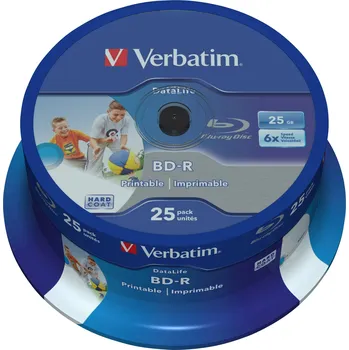 Blu-ray film Verbatim 43811 Blu-ray BD-R SL 25 GB 25 ks vřeteno s potiskem, vrstva proti poškrábání