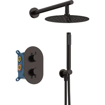 Sprchový set Sanycces Loop - Termostatický sprchový set, nástěnný 40x52,5x120 cm, metal gun TE3001MGK