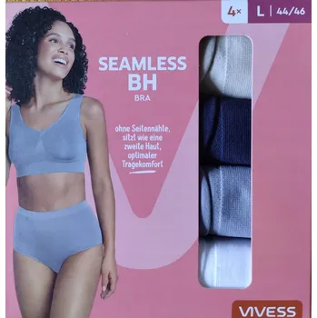 Podprsenka Sada 4 kusů bezešvé podprsenky Vivess vel. XL (48-50) mix barev