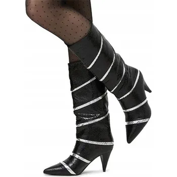 Dámské kozačky Royalfashion dámské kozačky do půli lýtek na jehlovém podpatku, velikost 38