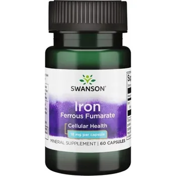 Doplněk stravy Swanson železo 18 mg v kapslích, 60 ks, bez cukru
