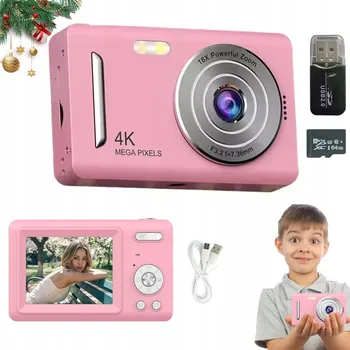 Digitální kompakt Retro digitální fotoaparát 4K 64MP 18x digitální zoom + 64 GB karta