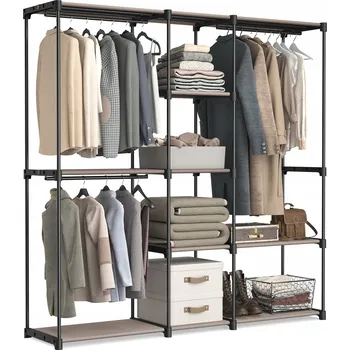 Šatní skříň Šatní skříň Songmics 182 x 182 x 43 cm, béžové odstíny