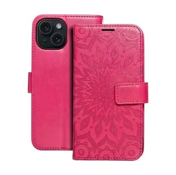 Pouzdro na mobilní telefon Pouzdro MEZZO Book pro IPHONE 15 mandala magenta - OEM + zdarma možnost vyzkoušet a vrátit zboží do 30 dní