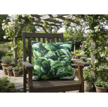 Polštář Dekorační vzorovaný venkovní polštář s výplní PALMAS III. zelená 45x45 cm Mybesthome Polštář je již včetně vyjímatelné výplně.