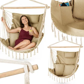 Zahradní houpačka Závěsné křeslo Brazilská houpačka houpací síť BOHO SOIS XXL OUTTEC