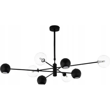 Závěsné svítidlo MOKA Černé Transparentní Skleněné Stínidla 4xG9 4xGU10 Lustr