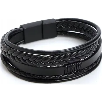 Náramek PÁNSKÝ NÁRAMEK Z ČERNÉ PLETENÉ OCEL