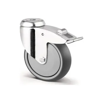 Pojezdové kolečko TENTE KOLEČKA Přístrojové kolečko 125mm, s brzdou, otvor pro čep, 2477PJP125P30-13 2.0