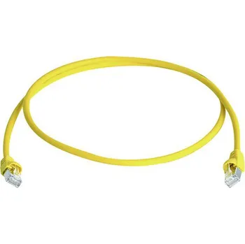 Datový kabel Telegärtner 100008830 RJ45 síťové kabely, propojovací kabely CAT 6A S/FTP 7.50 m žlutá samozhášecí, s ochranou, párové stínění, dvoužilový stíněný, bez