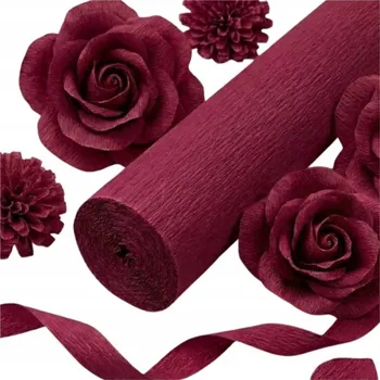 Obraz Italská krepová papírová stuha 584 Bordó 50x250 cm Dekorativní Ozdobná Dárek SILNÁ 180 g