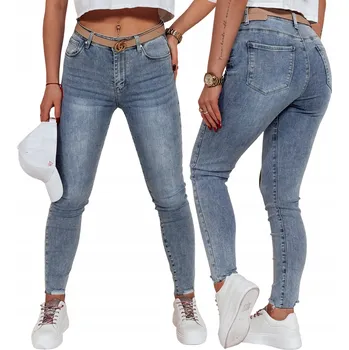 Dámské džíny Dámské modré skinny džíny se středním pasem UY2374 - S