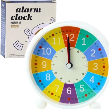 Budík Dětský budík, vzdělávací, quartzový, minuty, sekundy, barevný, 12 cm