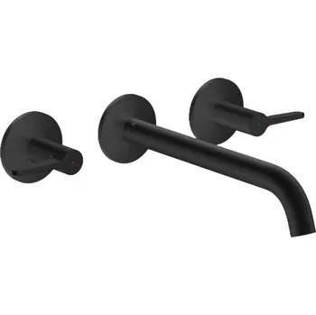 Vodovodní baterie Axor One - Umyvadlová baterie pod omítku, s výpustí, 3-otvorová instalace, EcoSmart, matná černá 48160670