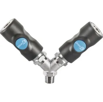 Bezpečnostní rychlospojka ve tvaru Y, řada: prevoS1 ISI 06, Tělo z kompozitního materiálu, přípojka se závitem: G 1/4