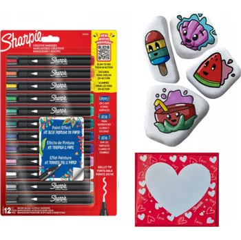 Sada akrylových Fixy 12 barev, univerzální na kámen, sklo, Sharpie
