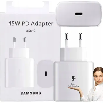 Síťová nabíječka Samsung 45W USB-C bílá s rychlým nabíjením Quick Charge