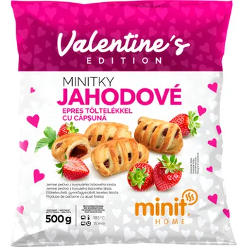 Trvanlivě pečivo MINIT Valentine's edition Minitky jahodové 500g