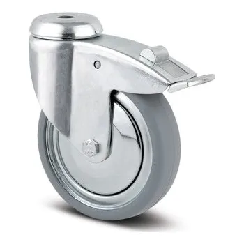 Pojezdové kolečko TENTE KOLEČKA Přístrojové kolečko 125mm, s brzdou, otvor pro čep, 2477DIK125P30-11